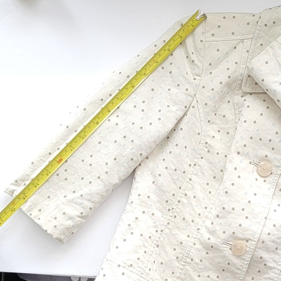 Talbots Jacket Cream with Polka Dot Detail. - Picture 8 of 12